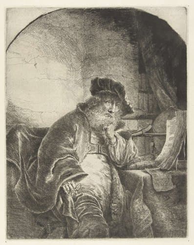 Peinzende filosoof by Ferdinand Bol