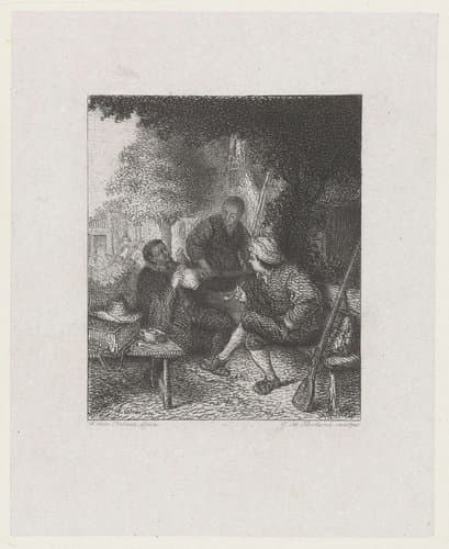Rustende reizigers by Johannes Arnoldus Boland