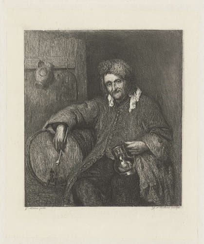 De oude drinker by Johannes Arnoldus Boland