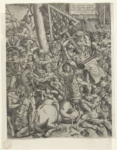 Strijd tussen Lapithen en Centauren by Cornelis Bos