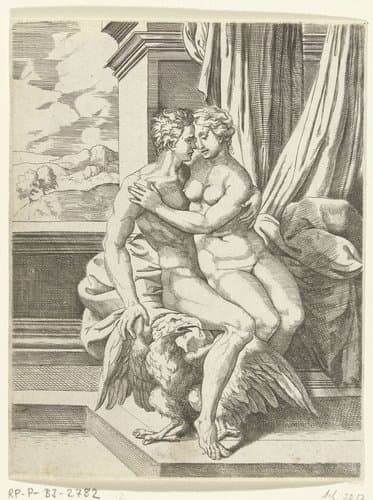 Jupiter en Alcmene by Cornelis Bos