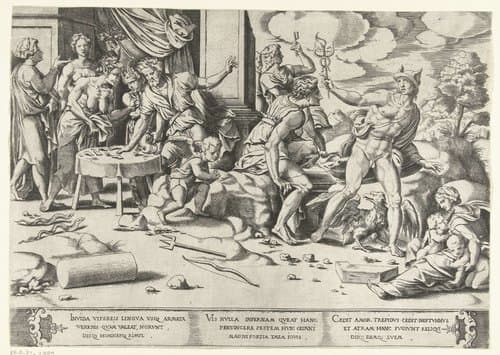 Afgunst veroorzaakt een strijd tussen de Goden by Cornelis Bos