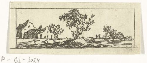 Landschap met boerderij en een grote boom by Anthonie van den Bos