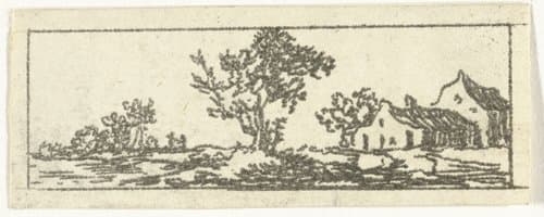 Landschap met boerderij en grote boom by Anthonie van den Bos