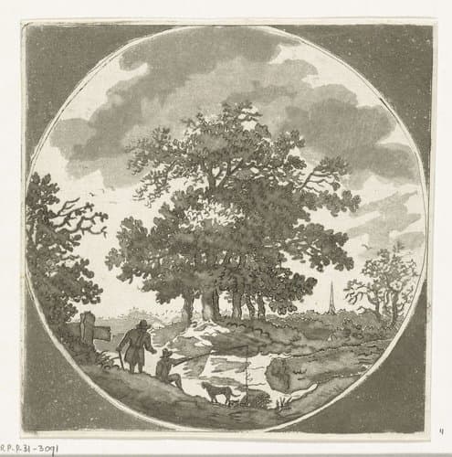 Landschap met hengelaar by Anthonie van den Bos