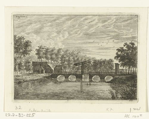 Gezicht op een brug bij Alkmaar by Ernst Willem Jan Bagelaar