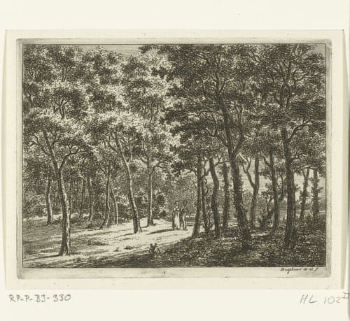 Wandelend stel in het bos by Ernst Willem Jan Bagelaar