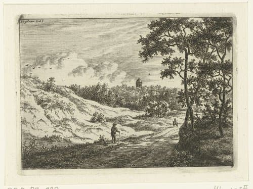 Duinlandschap met wandelaar bij Bloemendaal by Ernst Willem Jan Bagelaar