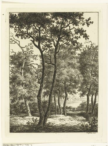 Landschap met ruiter en wandelaar by Ernst Willem Jan Bagelaar