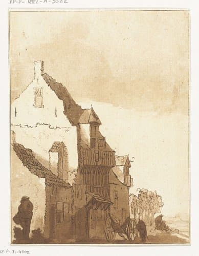 Huis met kruiwagen voor de deur by Anthonie van den Bos