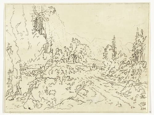 Bergachtig landschap by Anthonie van den Bos