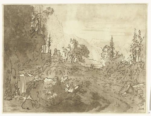 Bergachtig landschap by Anthonie van den Bos