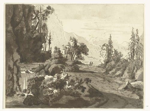 Bergachtig landschap by Anthonie van den Bos