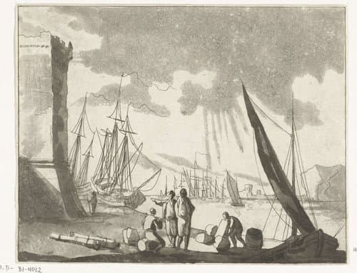 Havengezicht by Anthonie van den Bos