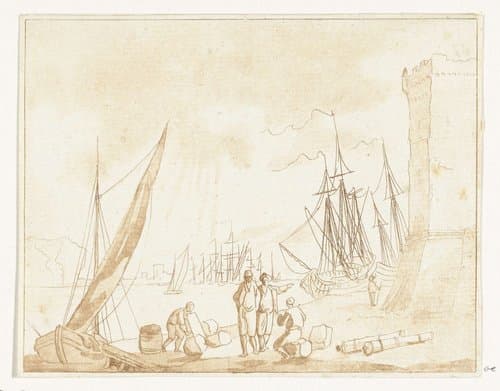 Havengezicht by Anthonie van den Bos