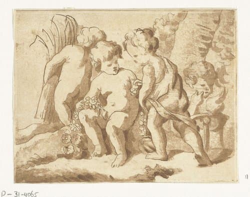 Vier seizoenen voorgesteld door vier kinderen by Anthonie van den Bos