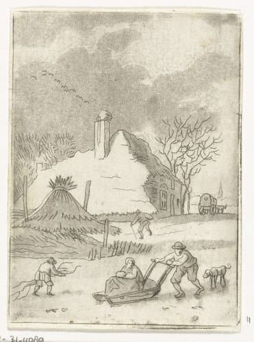 Winterlandschap met ijsvermaak by Anthonie van den Bos