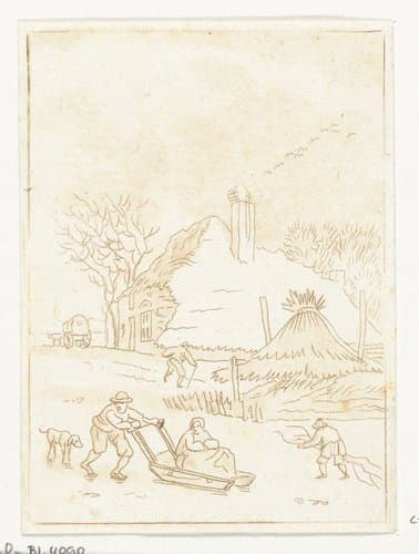 Winterlandschap met ijsvermaak by Anthonie van den Bos