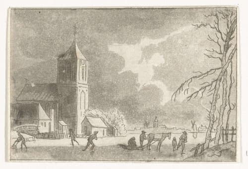 Wintergezicht by Anthonie van den Bos