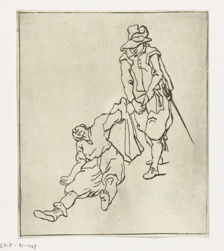 Soldaat rooft kleed van gesneuvelde by Anthonie van den Bos