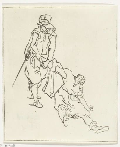 Soldaat rooft kleed van gesneuvelde by Anthonie van den Bos