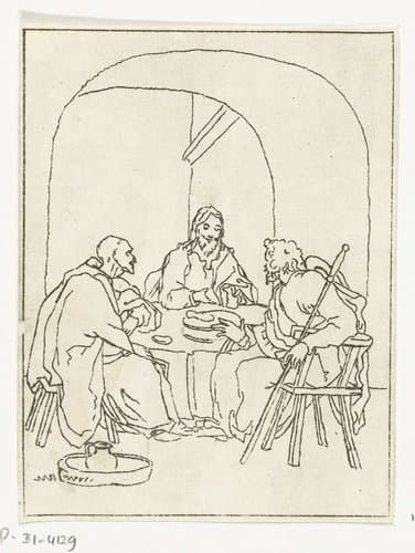 Maaltijd te Emmaüs by Anthonie van den Bos