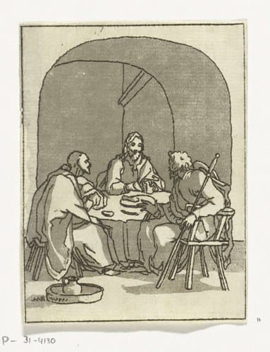 Maaltijd te Emmaüs by Anthonie van den Bos