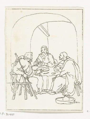 Maaltijd te Emmaüs by Anthonie van den Bos