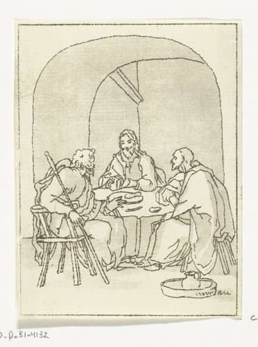 Maaltijd te Emmaüs by Anthonie van den Bos