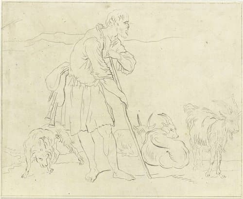 Herder met geiten by Anthonie van den Bos