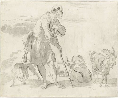 Herder met geiten by Anthonie van den Bos