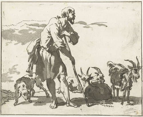 Herder met geiten by Anthonie van den Bos