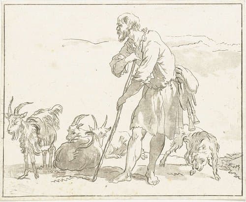 Herder met geiten by Anthonie van den Bos