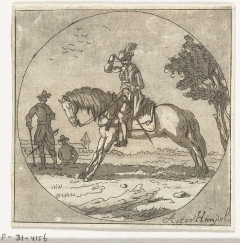 Ruiter in medaillon by Anthonie van den Bos