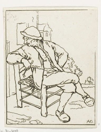Zittende man by Anthonie van den Bos