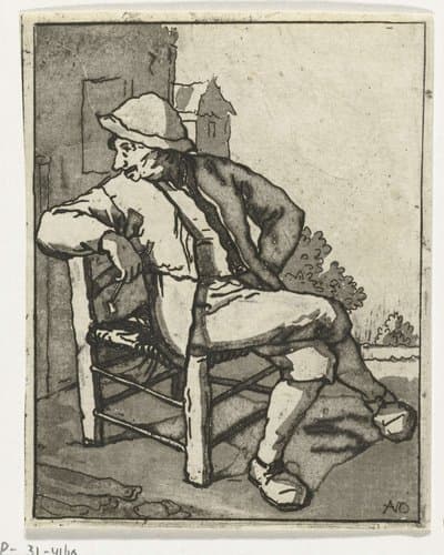 Zittende man by Anthonie van den Bos