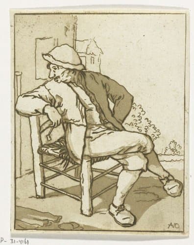 Zittende man by Anthonie van den Bos