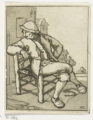Zittende man by Anthonie van den Bos
