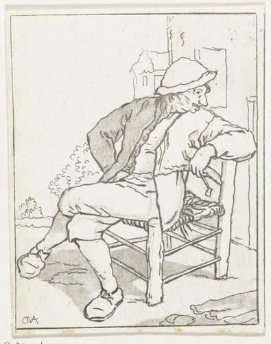 Zittende man by Anthonie van den Bos
