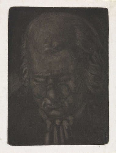 Hoofd van een oude man met bril by Anthonie van den Bos