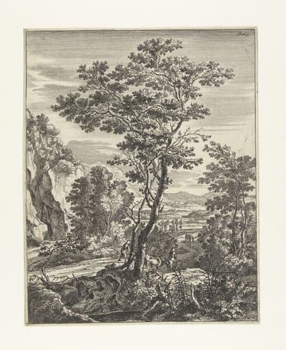 Landschap met een grote boom by Jan Both