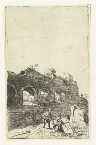 Ruïnes van het aquaduct van Mezza Via bij Rome by Bartholomeus Breenbergh