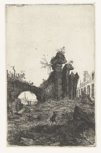 Romeinse ruïnes by Bartholomeus Breenbergh