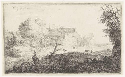 Vrouw met kind bij de ruïnes van het Colosseum by Bartholomeus Breenbergh