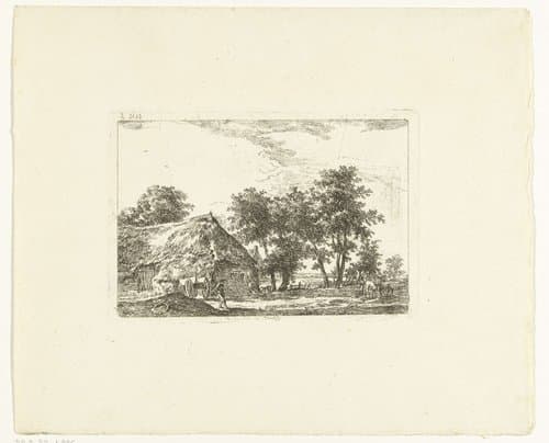 Boerenerf in Drenthe by Hermanus van Brussel