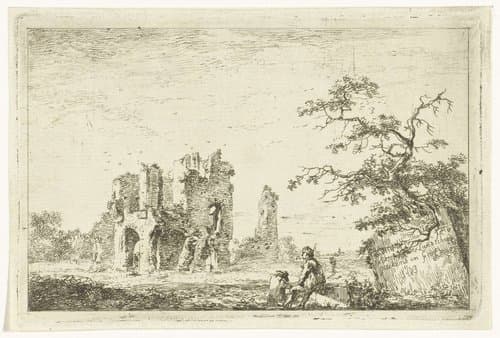 Ruïne van Rijnsburg by Hermanus van Brussel