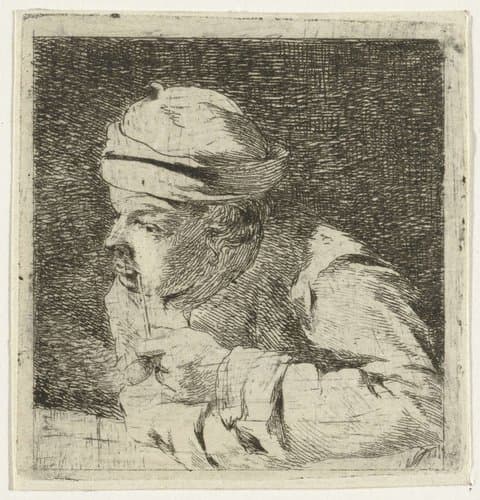 Man met pijp by Hermanus van Brussel