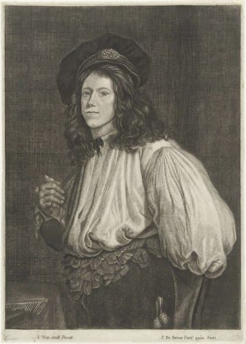 Portret van acrobaat Jor. Niclays d'Herts by Pieter de Brune