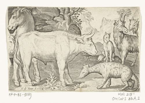 Dieren in landschappen by Nicolaes de Bruyn
