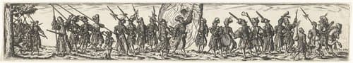 Stoet van soldaten by Johann Theodor de Bry